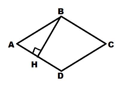 Высота вн ромба авсд делит его сторону ад на отрезки ан=24 нд=2 найдите площадь ромба
