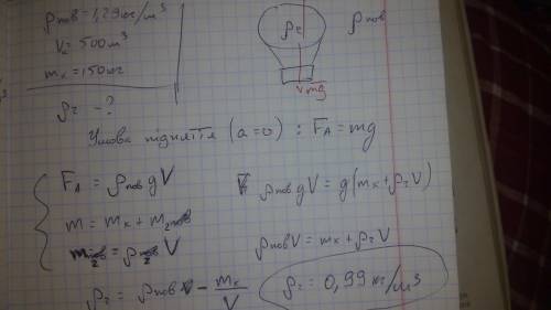 Густина повітря поблизу поверхні землі дорівнює 1,29 кг/м3. якою має бути густина теплого повітря вс