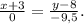 \frac{x+3}{0} = \frac{y-8}{-9,5} .