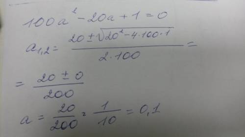 Разложить на множители. 100a^2-20a+1 нужно