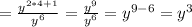 = \frac{ y^{2*4+1} }{ y^{6} } = \frac{ y^{9} }{y^{6} }= y^{9-6} = y^{3}