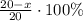 \frac{20-x}{20} \cdot100\%