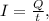 I= \frac{Q}{t},