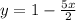 y=1- \frac{5x}{2}