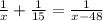 \frac1x+\frac1{15}=\frac1{x-48}