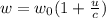 w=w_{0}(1+ \frac{u}{c} )