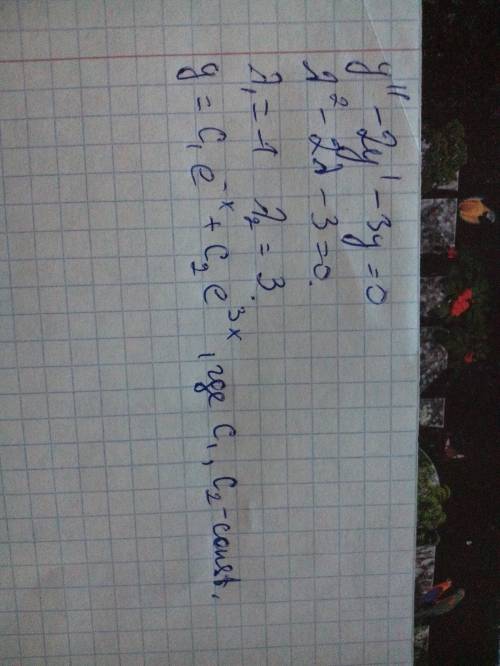 Решить дифференциальное уравнение y''-2y'-3y=x