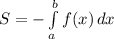 S=- \int\limits^b_a {f(x)} \, dx