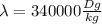 \lambda = 340000 \frac{Dg}{kg}