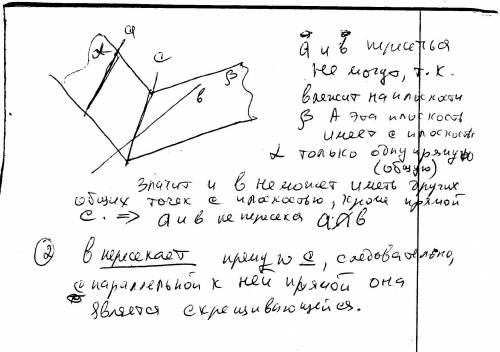 Вплоскости альфа, пересекающейся с плоскостью бета по прямой с, проведена прямая а, параллельная