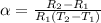 \alpha = \frac{R_2-R_1}{R_1(T_2-T_1)}