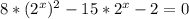 8*( 2^{x} ) ^{2} -15* 2^{x}-2=0