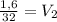 \frac{1,6}{32}=V_2