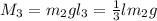 M_3=m_2gl_3=\frac13lm_2g