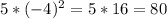 5*(-4)^2=5*16=80