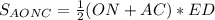 S_{AONC}= \frac{1}{2}(ON+AC)*ED