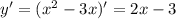 y'=(x^2-3x)'=2x-3