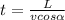 t= \frac{L}{vcos \alpha }