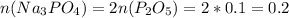 n(Na_3PO_4) = 2n(P_2O_5) = 2 * 0.1 = 0.2