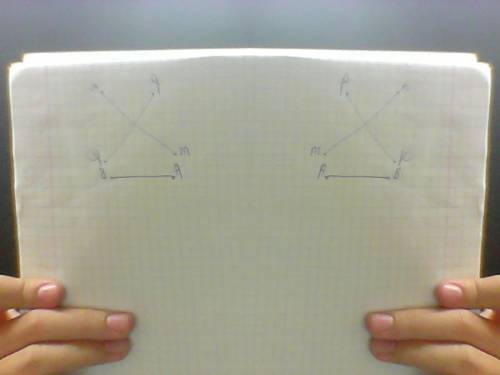 Отметьте точки p и k и проведите луч kp начертите прямую mn пересекающую луч kp и прямую ab не перес