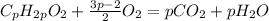 C_pH_{2p}O_2 + \frac{3p-2}{2} O_2 = pCO_2 + pH_2O