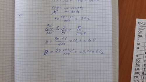 Курамында 10% ко бар 100 г актасты ондегенде кальций оксидинин кандай массасы тузилетининжане комирк