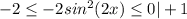 -2 \leq -2sin^2(2x) \leq 0|+1