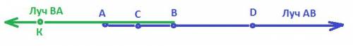 Проведите прямую a и отметьте на ней точки a,b,c,d.kтак чтобы: а)точка c принадлежала отрезку с конц