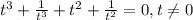 t^3+ \frac{1}{t^3} +t^2+ \frac{1}{t^2} =0,t \neq 0