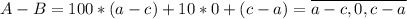 A-B=100*(a-c)+10*0+(c-a)= \overline{a-c,0,c-a}