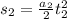 s_2 = \frac{a_2}{2} t_2^2