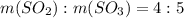 m(SO_{2}):m(SO_{3})=4:5