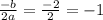 \frac{-b}{2a} = \frac{-2}{2} =-1