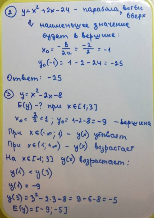 Посторить график функции 1) y=x²-8x+13 2)y=x²-4x-5 3) y=x²-2x-8