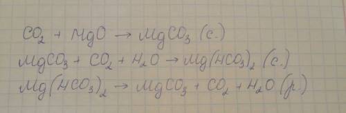 Co2--> mgco3--> mg(hco3)2--> mgco3