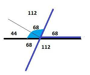 Люди добрые! найдите все неразвёрнутые углы образовавшиеся при пересечении двух прямых, если один из