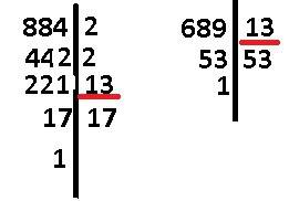 Используя алгоритм евклида найдите наименьшее общее кратное чисел: а) 884 и 689 б) 2442 и 2838