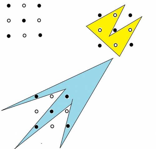 Перерисуйте на лист бумаги девять точек: 5 черных и 4 белых, как показано на рисунке.изобразите тако