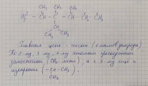 Формула 2,3,4 триметил-3-изопропилгексан