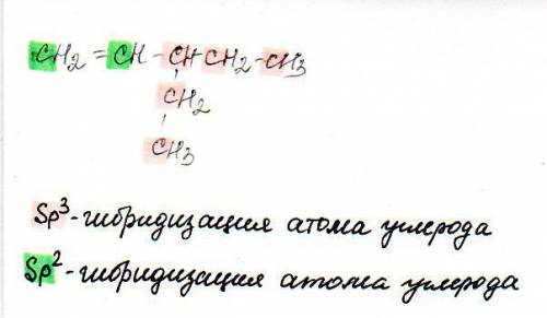 )) состояние гибридизации орбиталей атома углерода в молекуле метилпропена и 3-этилпентена 1