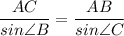 \dfrac{AC}{sin\angle B}=\dfrac{AB}{sin\angle C}