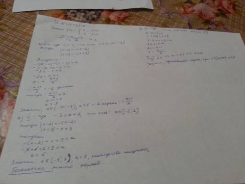 Определите количество корней уравнения |x-2|+|x+3|=a
