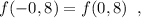 f(-0,8)=f(0,8)\; \; ,