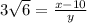 3 \sqrt{6} = \frac{x-10}{y}