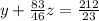 y+ \frac{83}{46} z= \frac{212}{23}