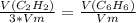 \frac{V(C_{2}H_{2}) }{3*Vm} = \frac{V(C_{6}H_{6}) }{Vm}