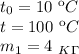 t_0=10 \ кC \\t=100 \ кC \\ m_1=4 \ _K_\Gamma