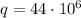 q=44\cdot 10^6