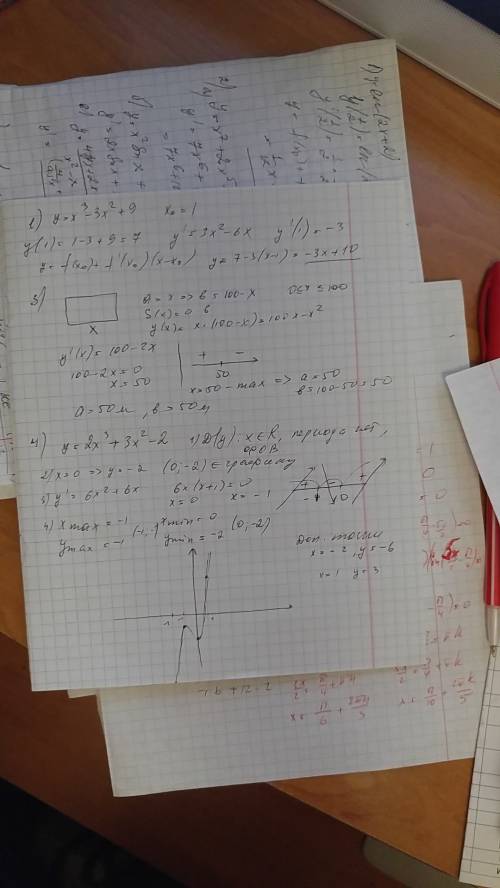 1. запишите уравнение касательной, проведенной к графику функции y=x^3-3x^2+9 в точке с абсциссой x0