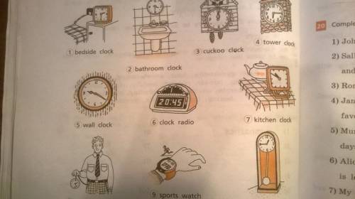 Look at the pictures and say what time it is by these clokc and watches